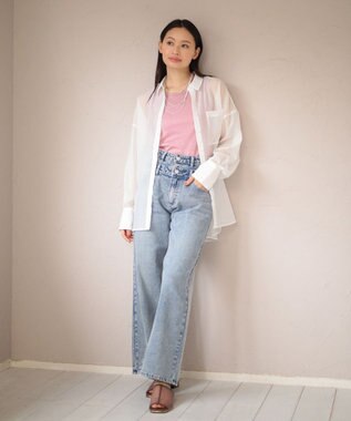 Green Parks 　・ＥＬＥＮＣＡＲＥ　ＤＵＥ　ラメシアー長袖シャツ Charcoal Gray