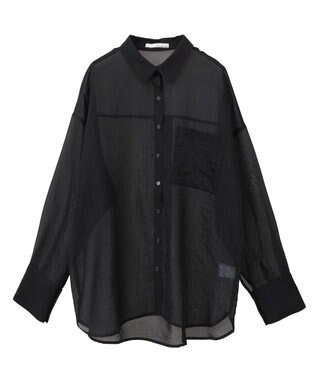 Green Parks 　・ＥＬＥＮＣＡＲＥ　ＤＵＥ　ラメシアー長袖シャツ Charcoal Gray