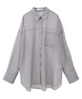 Green Parks 　・ＥＬＥＮＣＡＲＥ　ＤＵＥ　ラメシアー長袖シャツ Charcoal Gray