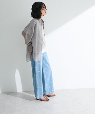 Green Parks 　・ＥＬＥＮＣＡＲＥ　ＤＵＥ　ラメシアー長袖シャツ Charcoal Gray