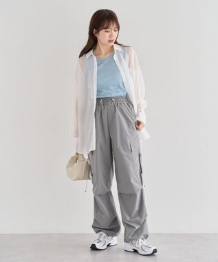 Green Parks 　・ＥＬＥＮＣＡＲＥ　ＤＵＥ　ラメシアー長袖シャツ Charcoal Gray