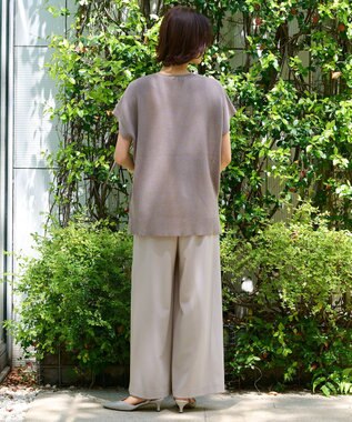 自由区 【WEB限定・洗える・XSサイズあり】ハイツイストコットンアセテート畦編み ニット カーキ系