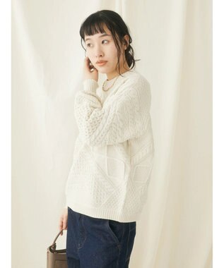 CRAFT STANDARD BOUTIQUE リサイクルポリエステルパッチワークプルオーバー Ivory