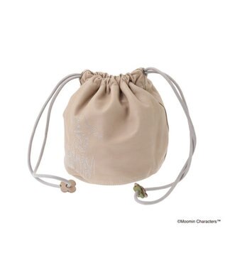 genten サステナブル巾着 手持ちタイプ「ムーミン＆スナフキン」 グレージュ
