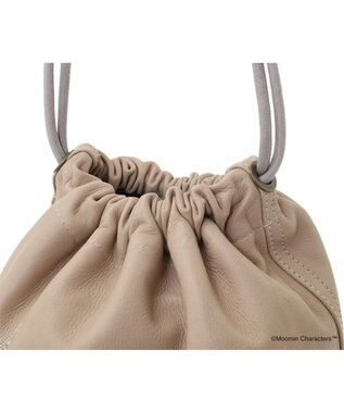 genten サステナブル巾着 手持ちタイプ「ムーミン＆スナフキン」 グレージュ