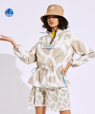 PW CIRCULUS 【WOMEN】プリント ウエスト2WAY アノラック ゴルフウェア レディース ベージュ系5