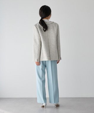 YECCA VECCA ノーカラーツイードジャケット Gray