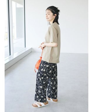 CRAFT STANDARD BOUTIQUE インド綿アソート柄イージーパンツ Black