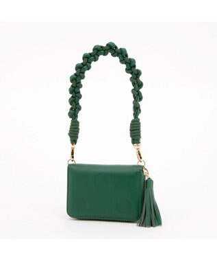 UNBILLION ペルケ perche / ドット型押し・ジャバラチャームウォレットショルダー グリーン