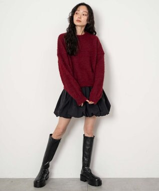 WEGO シャギーニットプルオーバー ワイン