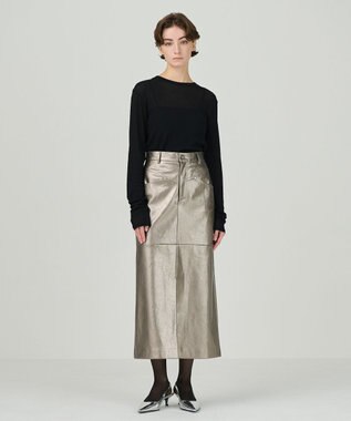  クラッシュレザータイトスカート