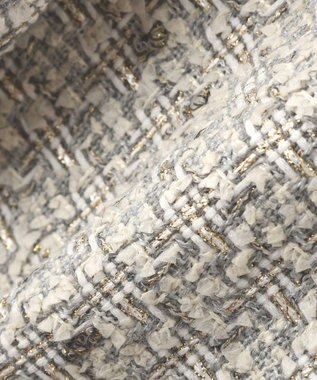 YECCA VECCA ノーカラーツイードジャケット Gray