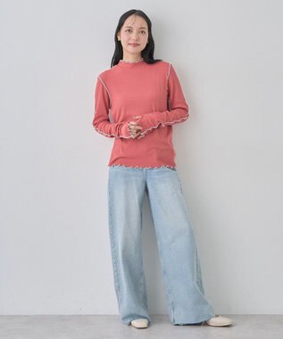 earth music&ecology メローハイネックプルオーバー Dark Pink