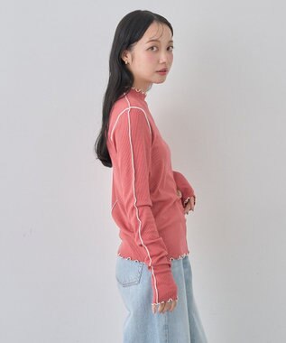 earth music&ecology メローハイネックプルオーバー Dark Pink