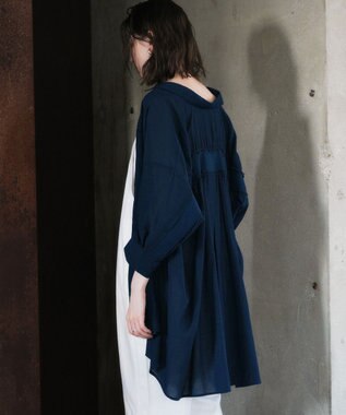 YECCA VECCA リブMIXシアーオーバーシャツ Dark Green