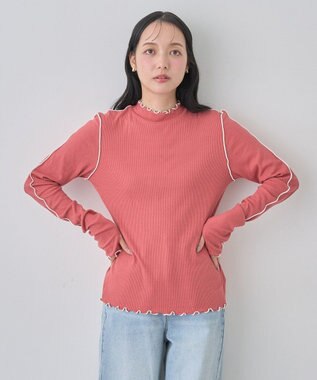 earth music&ecology メローハイネックプルオーバー Dark Pink