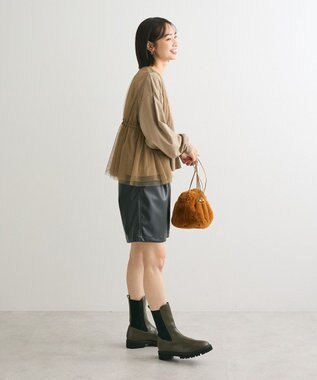 Green Parks ＳＥＴ２点　チュールベスト＋ロンＴＥＥ Gray Beige