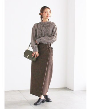 Te chichi チェックフリルブラウス ブラック