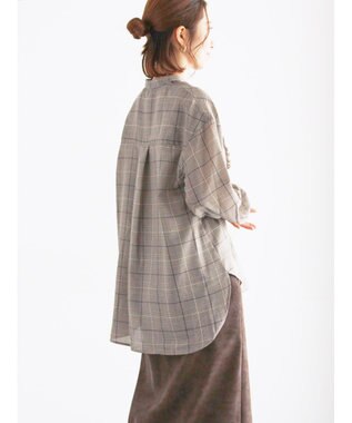 Te chichi チェックフリルブラウス ブラック