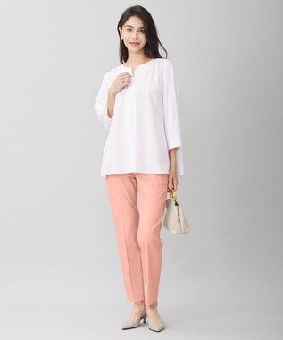 自由区 【接触冷感・UVカット・吸水速乾】シェルタリングオックステーパード パンツ ピンク