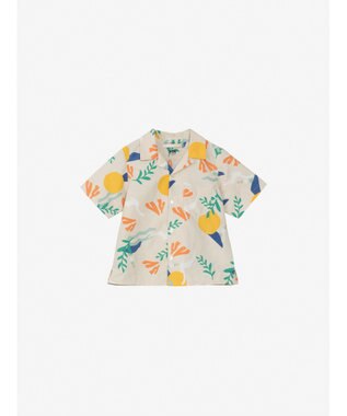 HELLY HANSEN 【キッズ・はっ水・UVカット・耐海水・耐塩素・記名ラベル付】ショートスリーブバスクシャツ アイボリープリント