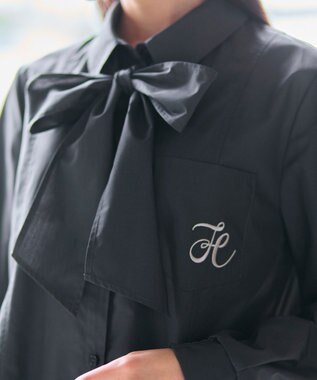 Feroux 【2WAY】リボンタイシャツ ワンピース グレー系