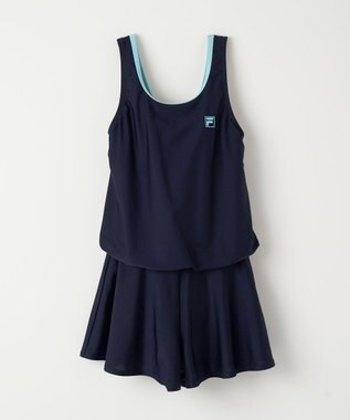 OP／FILA 【FILA】キュロットワンピース スクール水着 ネイビー×サックス