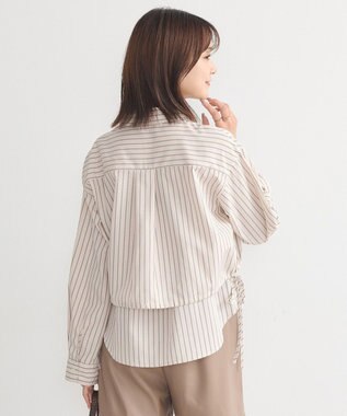 earth music&ecology Ｓｅｔ２点　ドロストショートシャツ＋キャミブラウス Beige
