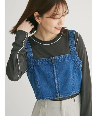 Green Parks デニムビスチェ Light Indigo