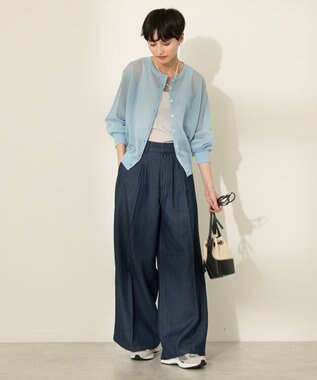 AMERICAN HOLIC シアークルーネックニットカーディガン Light Blue