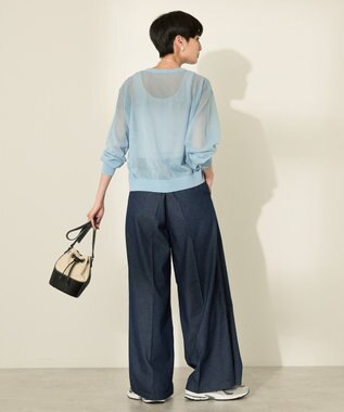 AMERICAN HOLIC シアークルーネックニットカーディガン Light Blue