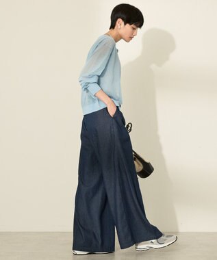 AMERICAN HOLIC シアークルーネックニットカーディガン Light Blue