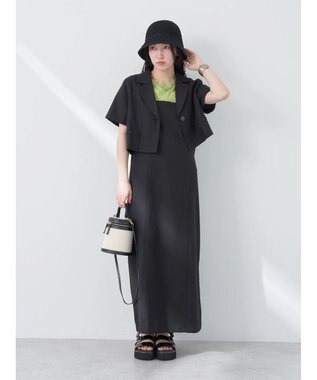 earth music&ecology リサイクルポリエステルブレンドショートシャツ Black