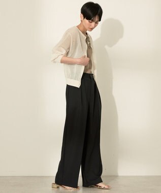 AMERICAN HOLIC シアークルーネックニットカーディガン Ivory