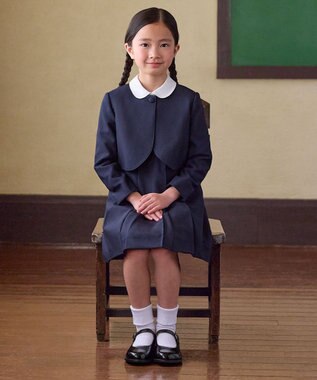 MIKI HOUSE HOT BISCUITS 【ミキハウス】【95-140cm】 ウール素材のジャンパースカート 紺