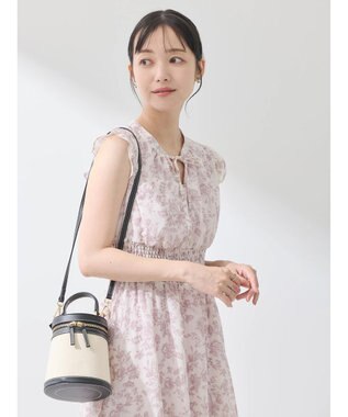 earth music&ecology ノースリ花柄ワンピース Pink Beige