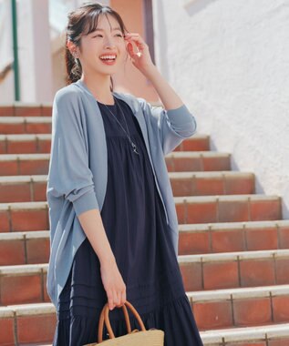 Tiaclasse ドルマンニットカーディガン サックス