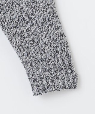 自由区 L 【洗える】ラメブークレ ニット ブルー系