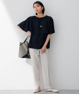 23区 【新色追加/洗える】2WAYストレッチツイル ドロスト パンツ ベージュ系