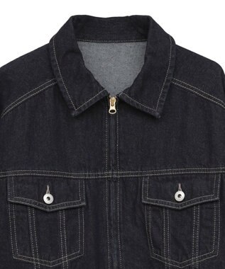 earth music&ecology ショートジップデニムジャケット Indigo