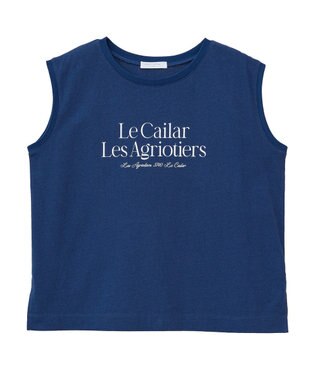 Green Parks ノースリーブフェミニンロゴプルオーバー Navy