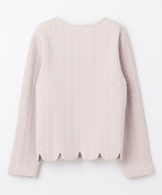 ANY KIDS ふくれ ジャガード カーディガン ミルクティー