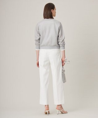 ICB 【洗える】 シアーレイヤードカーディガン ライトグレー×オフホワイト系