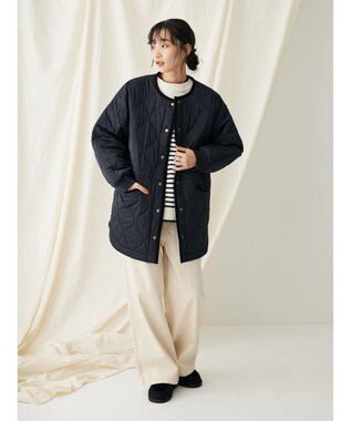 CRAFT STANDARD BOUTIQUE キルティングミドル丈コート Dark Navy