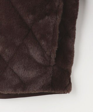 ANY SIS フェイクファーコンビキルティング アウター ブラウン