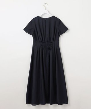 ANY SIS 【洗える】ピンタックハイウエスト ワンピース ネイビー