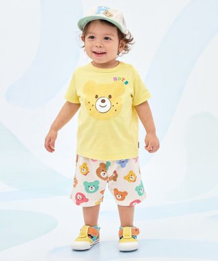 MIKI HOUSE HOT BISCUITS 【80-120cm】カラフルビーンズ 総柄 5分丈パンツ マルチカラー