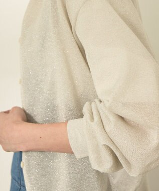 AMERICAN HOLIC シアークルーネックニットカーディガン Silver