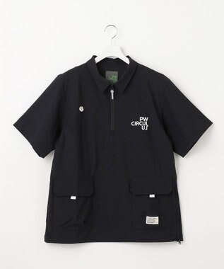 PW CIRCULUS 【機能性素材 TM ICE 使用】【MEN】ハーフジップ シャツ ブラック系