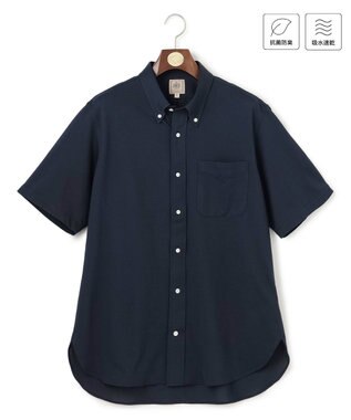 J.PRESS MEN 【KING SIZE】【吸水速乾 / 抗菌防臭 / 遮熱 / 防シワ】【J.PRESS OXFORD JERSEY】カノコインレイ半袖 シャツ / B.D.